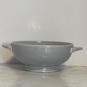 Vintage Fiesta Grey Double Handled Cream Soup Bowl 50’s